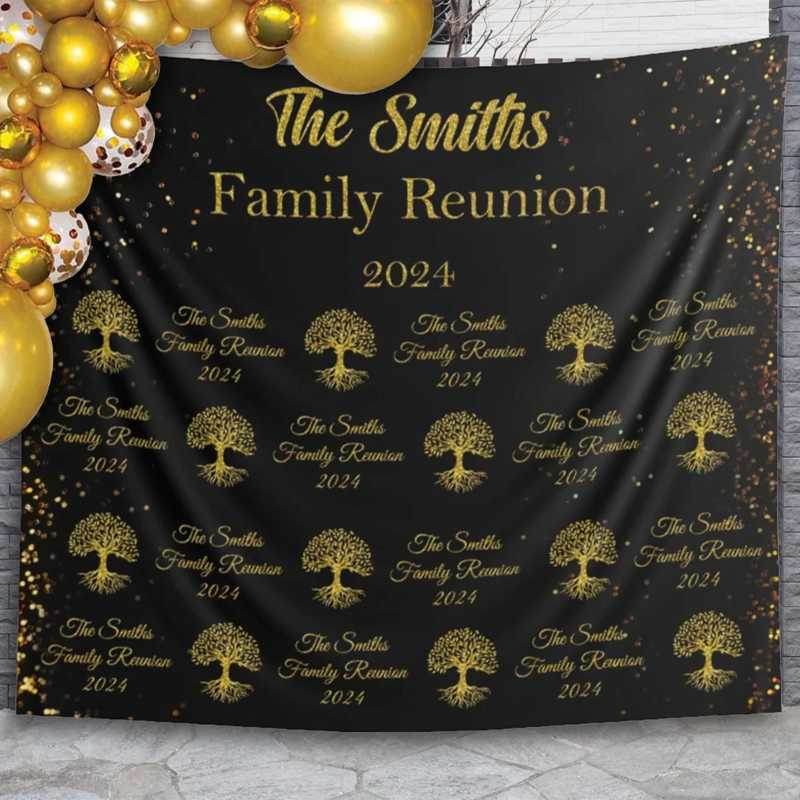 Family Reunion Backdrop Step Repeat Family Tree Banner - iJay Backdrops