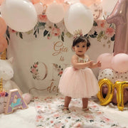 Little Miss Onederful Birthday Backdrop, Blush Pink Floral Girl 1st Birthday Party Decorations, Girls Garden Pink Gold Backdrop