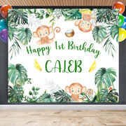 Monkey Banana Birthday Party Backdrop