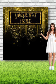 Custom Gold Glitter Backdrop Graduation Birthday Party Banner Wedding Photo Booth Bridal Shower Decor Personalized Event Background 01DS05