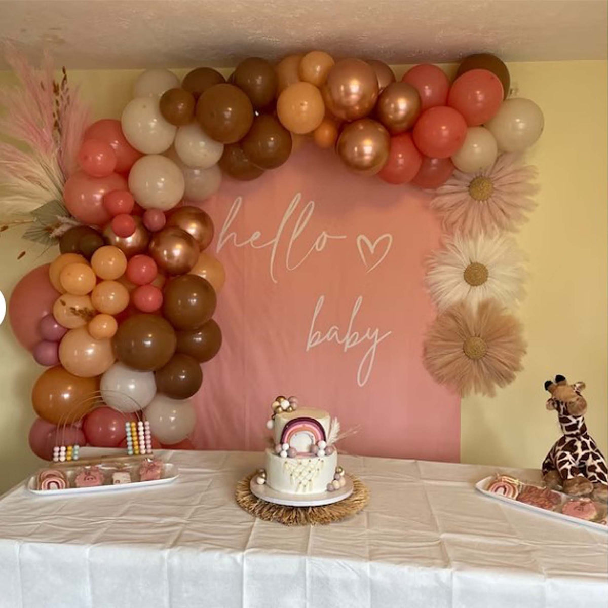 Pink Blush Simple Baby Shower Backdrop