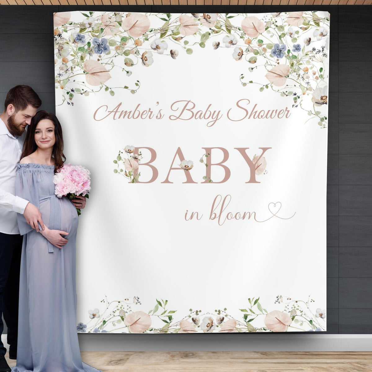 Baby In Bloom Baby Shower Backdrop