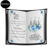 Blue Silver Once Upon A Time Story Book Backdrop