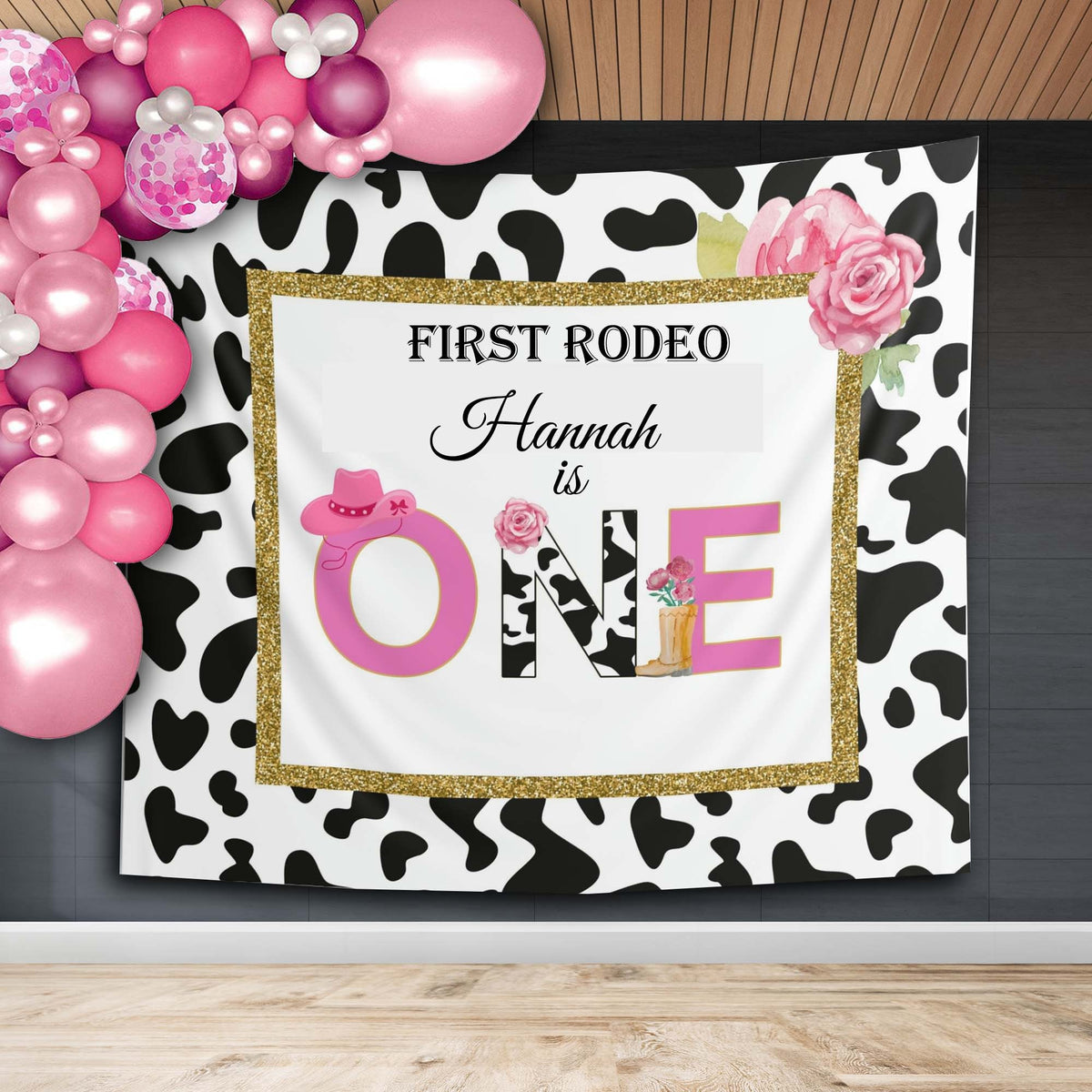 Girl First Rodeo Birthday Backdrop