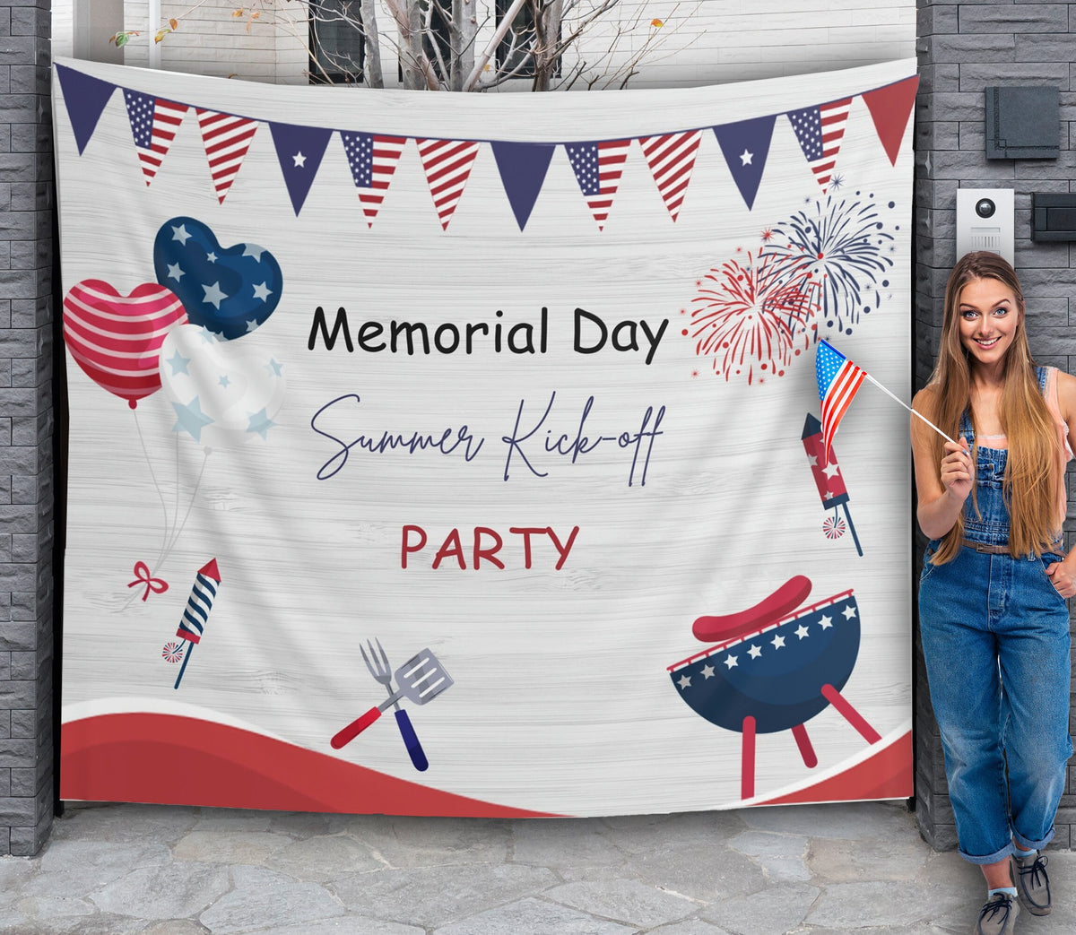 Memorial Day Party Backdrop