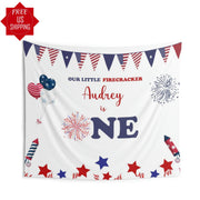 Firecracker Blue Red Fourth of July Birthday Decor