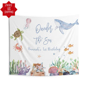 Oneder the Sea Banner First Birthday Decoration
