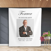 Forever In Our Hearts Minimal Funeral Backdrop