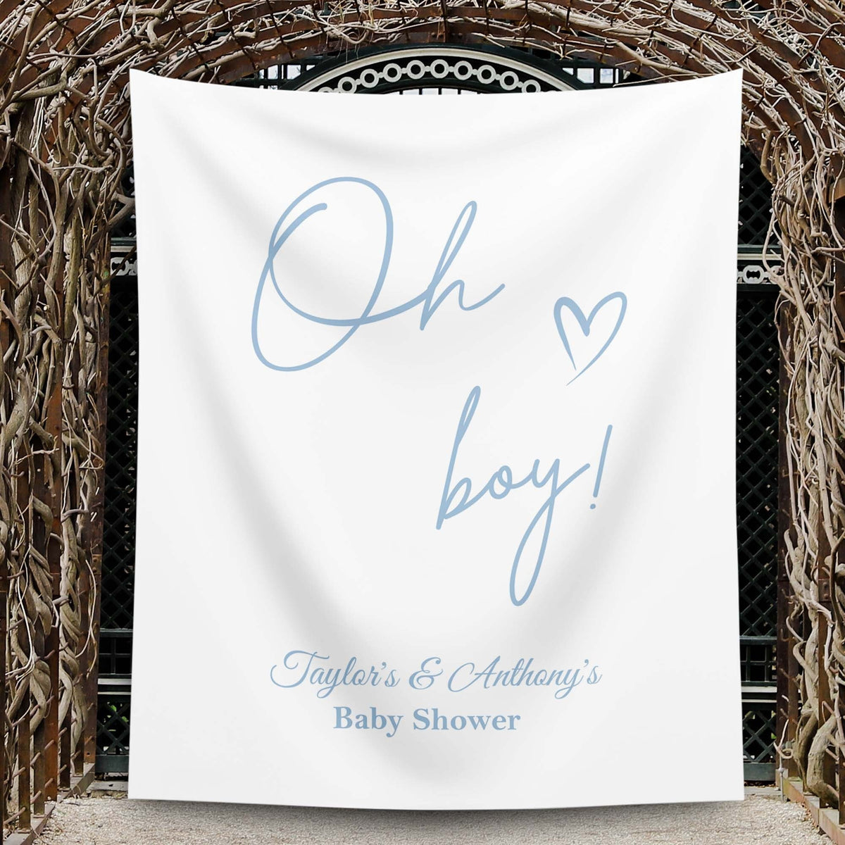 Oh Boy Baby Shower Backdrop Blue Boy Baby Shower Theme Modern Minimalist Baby Shower Decoration Custom Sage Blue Baby Sprinkle Banner