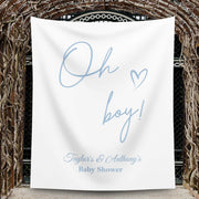 Oh Boy Baby Shower Backdrop Blue Boy Baby Shower Theme Modern Minimalist Baby Shower Decoration Custom Sage Blue Baby Sprinkle Banner