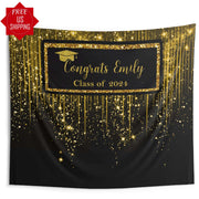 Black and Gold Bachelor Cap Banner