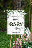 Greenery Baby Shower Welcome Sign Custom Gender Neutral Boy Baby Shower Decoration Welcome Poster Baby Sprinkle Printed and Shipped