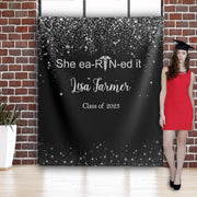 She Earned It RN Graduation Backdrop