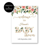 Printed Baby Shower Welcome Sign Custom Blush Pink Floral Foam Board Baby Shower Decoration Welcome Poster Baby Sprinkle Printed and Shipped