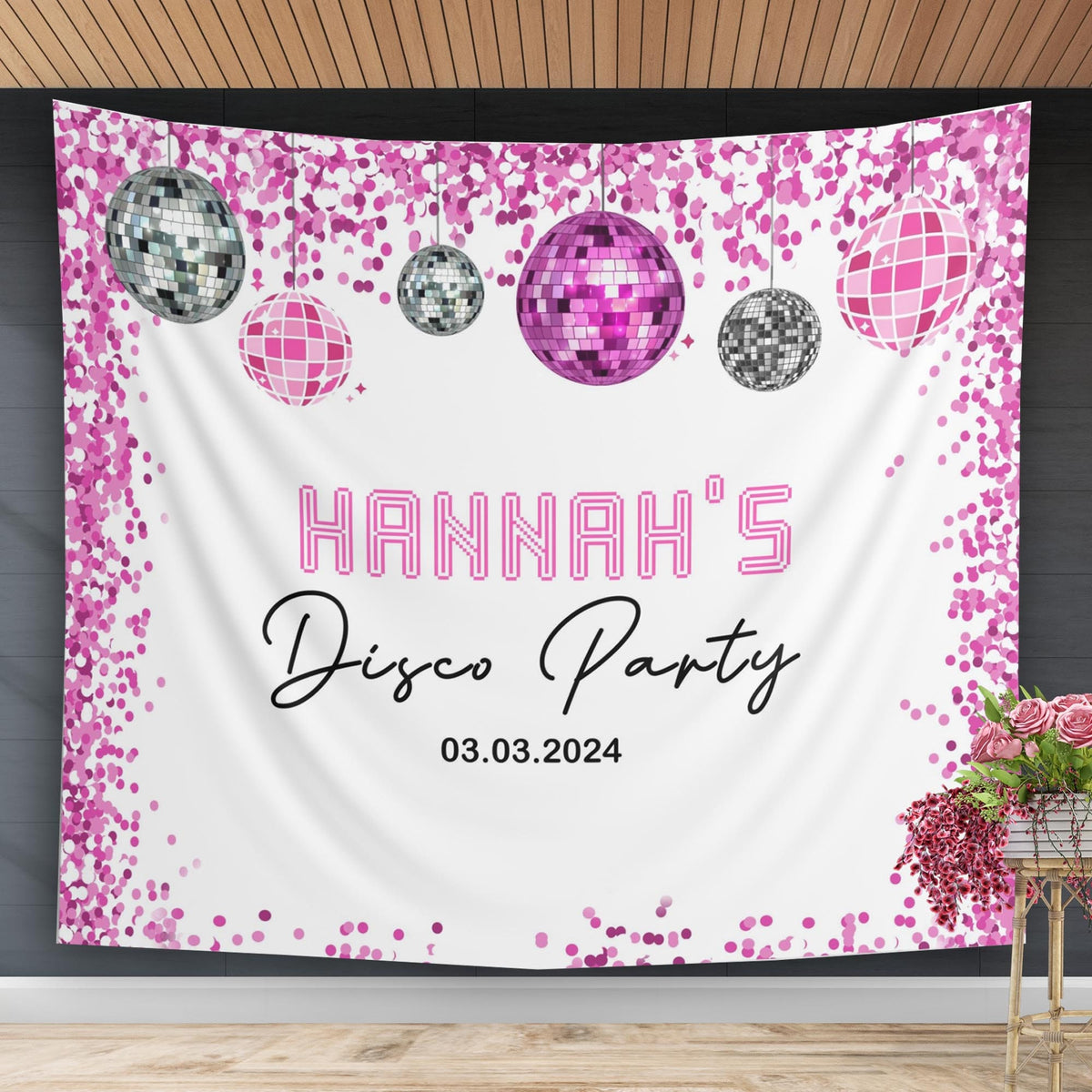 Disco Party Birthday Backdrop