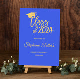 Graduation Welcome Foamboard Sign Printed Class of 2024 Grad Poster Graduate Decor School Colors Senior College Party Foam Core Board