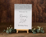 Silver Glitter Confetti Foam Board Welcome Sign