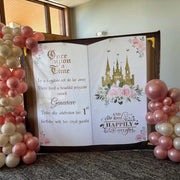 blush Book Backdrop Once Upon a Time Princess Birthday Party Decoration