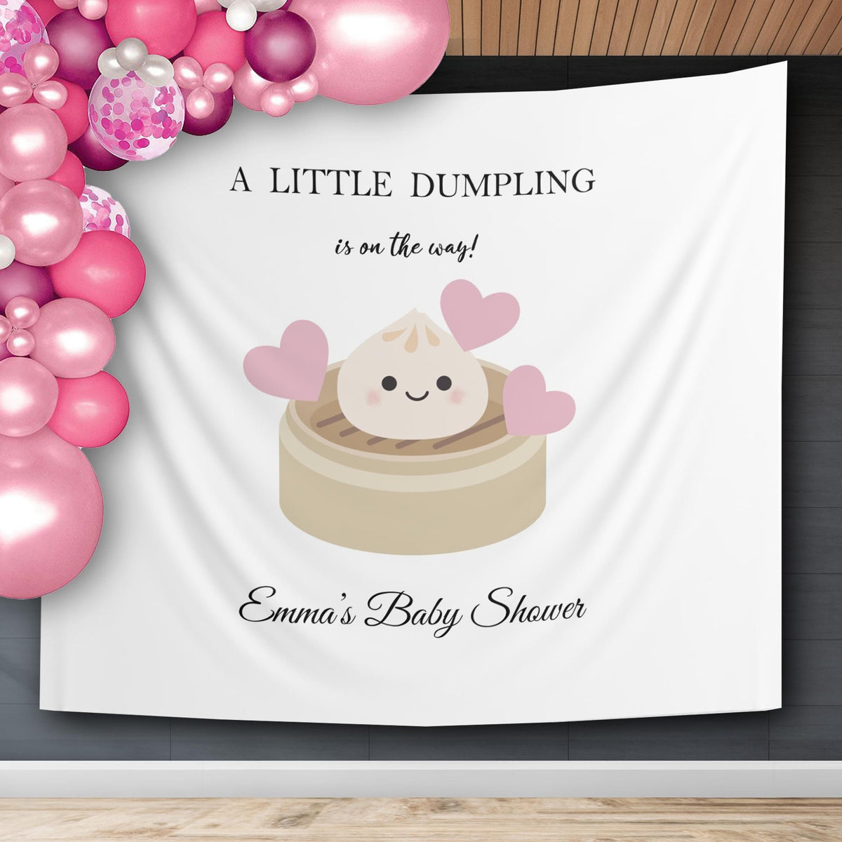 Girl Baby Shower Backdrop Dumpling Baby Shower Banner