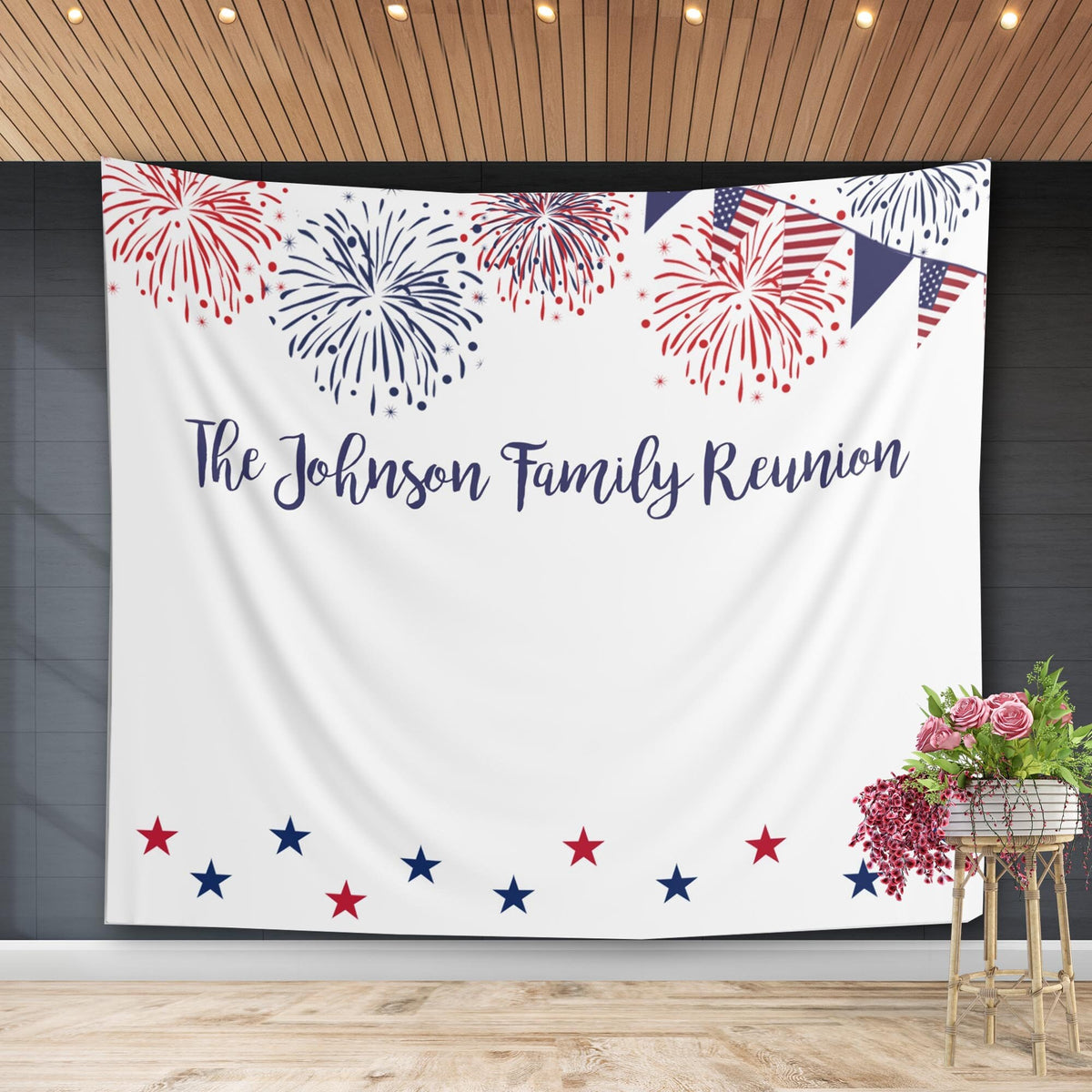 Family Reunion Backdrop 4th July Memorial Day Banner