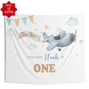 Watercolor Vintage Airplane Birthday High Chair 1st Birthday