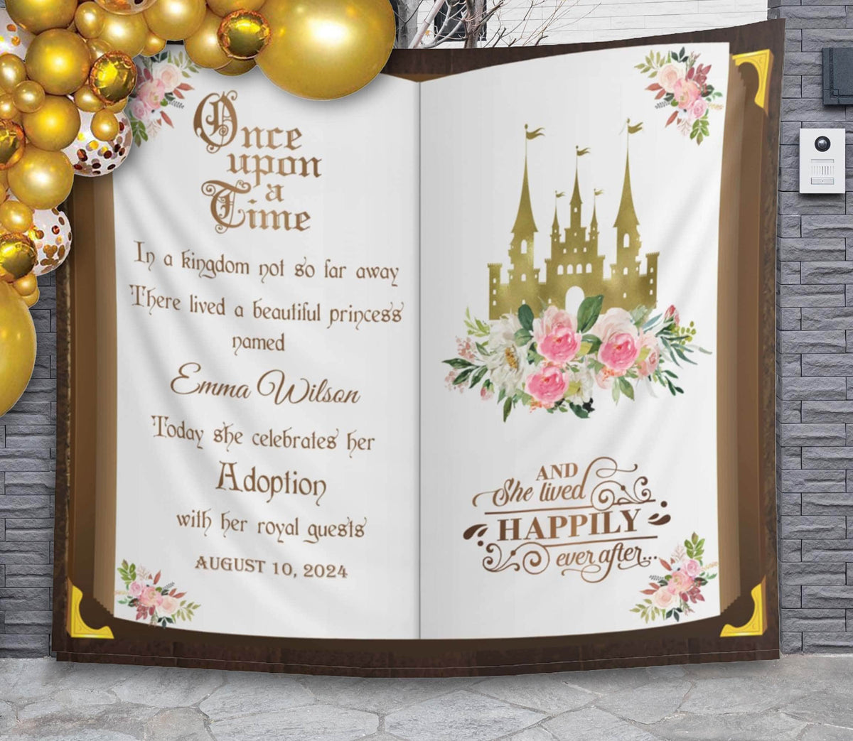 Adoption Banner Adoption Princess Party Backdrop Once Upon a Time Backdrop