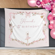 Ballerina Birthday Backdrop Modern Ballet Dancer Girl Birthday Banner