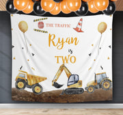 Construction Birthday Backdrop Boy Construction Vehicle Party Banner