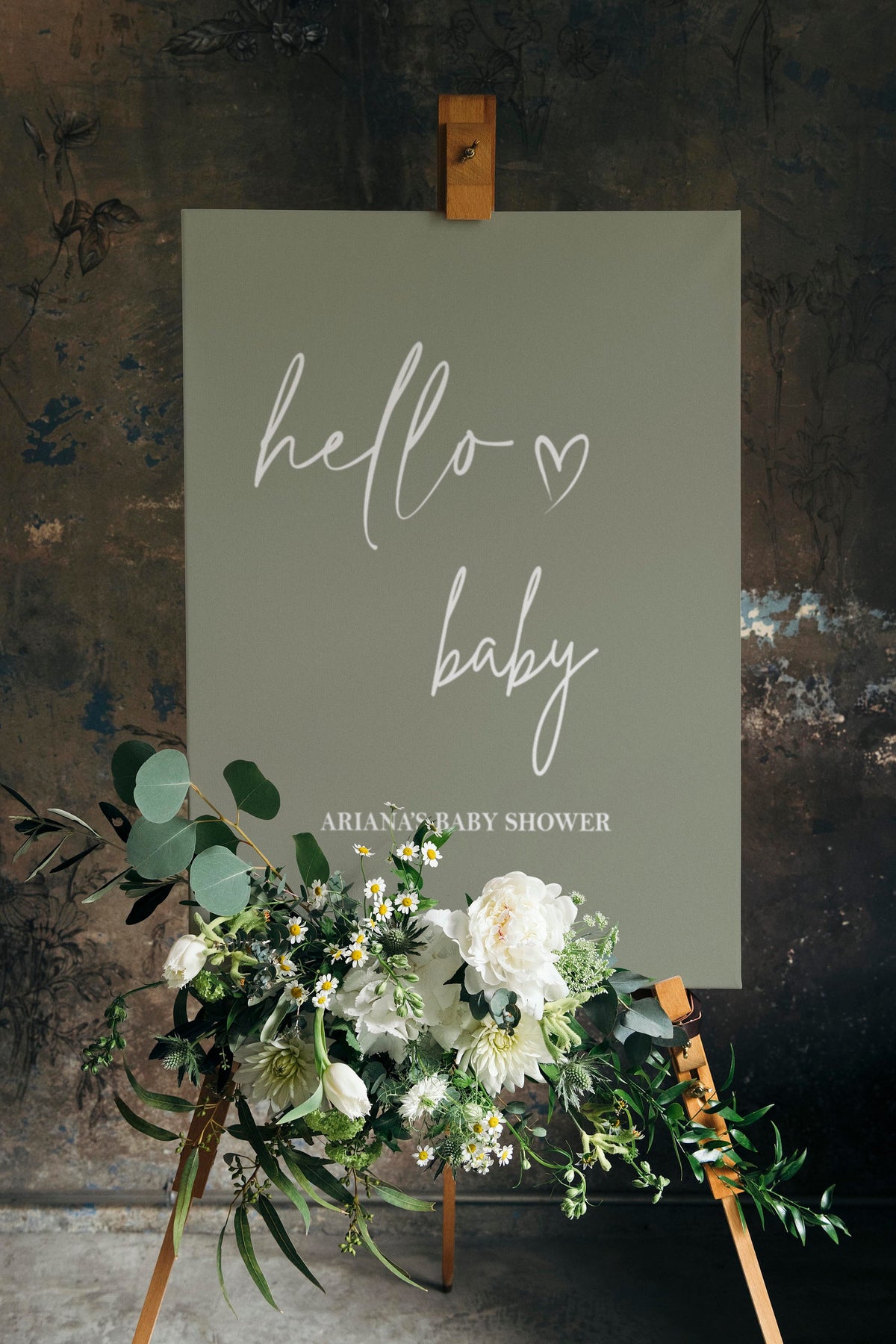Gender Neutral Poster Terracotta Baby Shower Foamboard Hello Baby Sprinkle