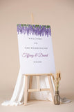 Purple Floral Greenery Wedding Foam Board