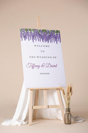 Purple Floral Greenery Wedding Foam Board