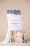 Bridal Shower Sign Lavender Printed Welcome Poster Purple Floral Greenery Bridal Shower Foam Board Lilac Decor Personalized Sign