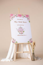 Wedding Shower Foam Board Blush Tea Pot Bridal Brunch Poster Future Mrs