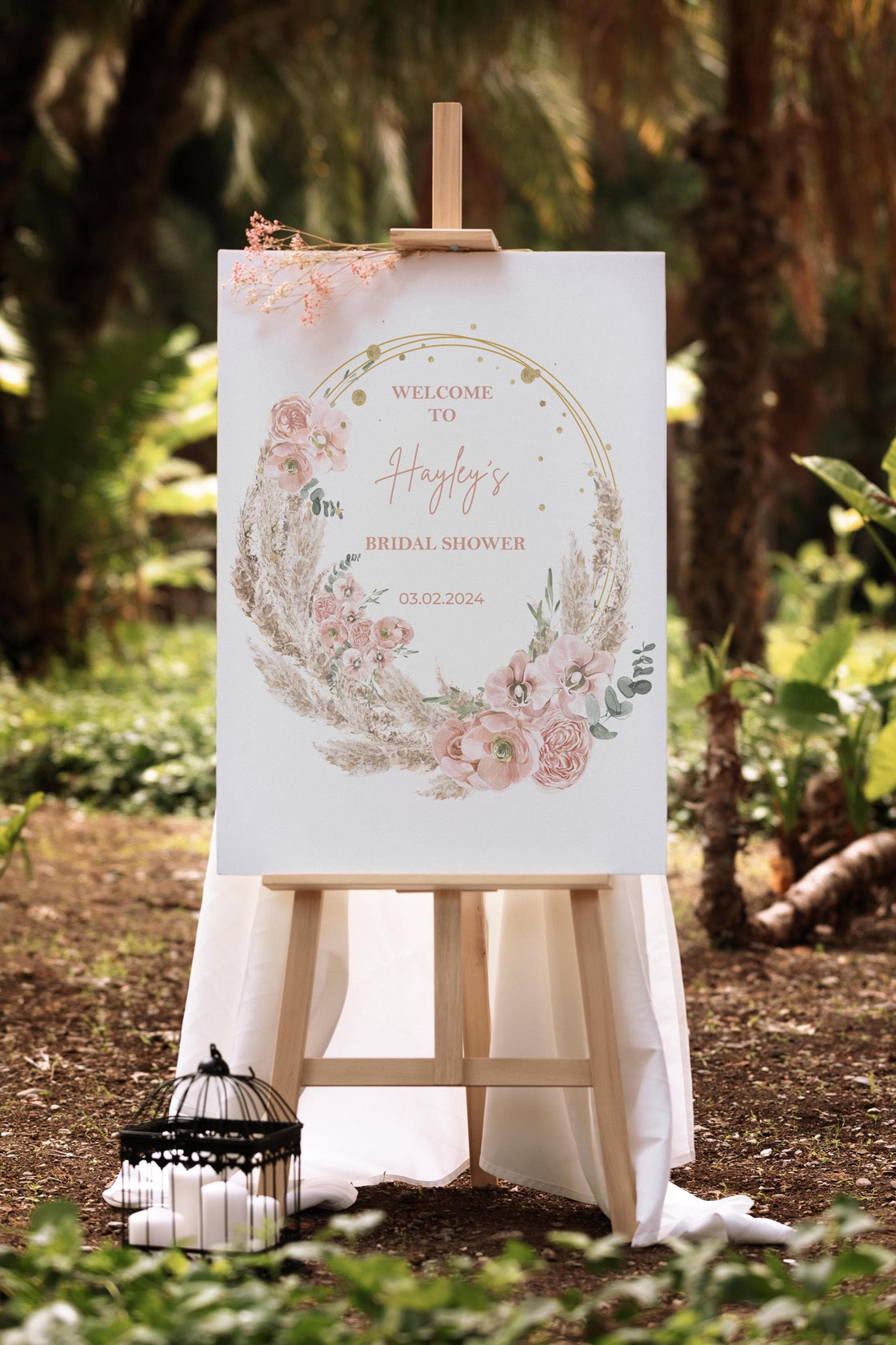 Pampas Grass Bridal Shower Poster Bohemian shower Bachelorette Party Decor