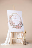 Pink Floral Baby Shower Decor Welcome Poster Baby Sprinkle Printed Shipped