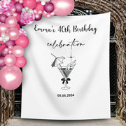Cocktail Party Backdrop Personalized Social Club Birthday Decoration