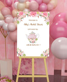 Floral Bridal Shower Sign Lets Have Tea With The Bride to Be