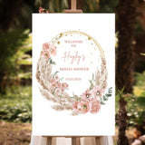 Boho Floral Bridal Shower Foamboard Personalized Welcome Sign