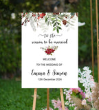 Personalized Christmas Wedding Sign The Season To Be Married