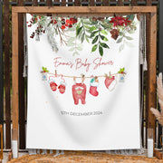 Christmas Baby Shower Backdrop Winter Baby Sprinkle Clothes Banner