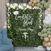 Nurse Grad Decor RN Grass Wall Fabric Backdrop Nursing Student Graduation Photobooth Nurse Graduate Ideas Class of 2025 Party Banner