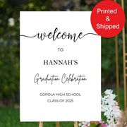 Graduation Welcome Sign Minimalist Graduation Party Foamboard Class of 2025 High School Graduation Poster Custom New Graduate Decorations