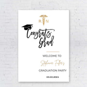 RN Grad Party Decor Nurse Graduation Welcome Sign Foamboard RN Graduation Party Poster Class Of 2025 2024 Nursing Party Banner Printed