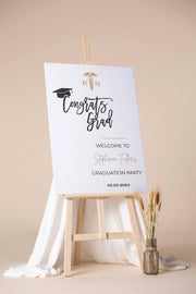RN Graduation Party Poster Class Of 2025 2024 Nursing Party Banner Printed