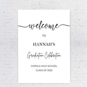 Graduation Welcome Sign Minimalist Graduation Party Foamboard Class of 2025 High School Graduation Poster Custom New Graduate Decorations