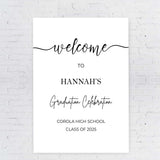Graduation Welcome Sign Minimalist Graduation Party Foamboard Class of 2025 High School Graduation Poster Custom New Graduate Decorations