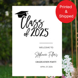 Class of 2025 Graduation Welcome Sign Custom Colors Minimalist Grad Party Foamboard High School Grad Hat Poster Senior College Matte Paper