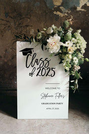 Class of 2025 Graduation Welcome Sign Custom Colors Minimalist Grad Party Foamboard