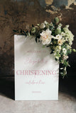 Christening Welcome Sign Printed & Shipped, Blush Pink Welcome To The Baptism Foam Board Minimalist Decor Soft Pink Bow Poster Paper Sign