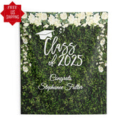 Class of 2025 Grass Wall Graduation Backdrop Fabric Hedge Wall Grad Party Decor Congrats Grad High School Prom Banner College Grad Sign